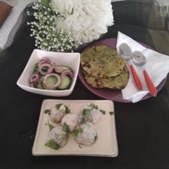 A picture of Shahi cauliflower kofta in white curry.