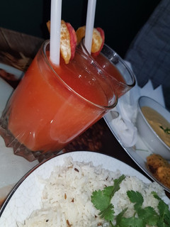 A picture of Carrot and orange juice.
