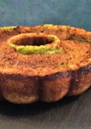 A picture of Malaysian Baked Pandan Custard Cake.
