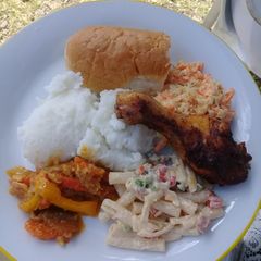 A picture of Stir fry with chakalaka salad.