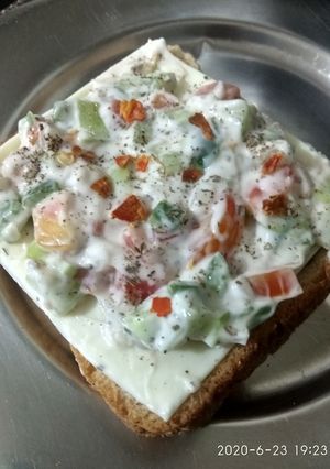 A picture of Cheesy veg Mayonnaise sandwich.