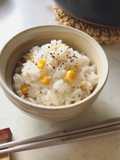 Corn rice made with salted rice malt(Shio-koji)