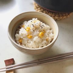 Corn rice made with salted rice malt(Shio-koji) A picture of Corn rice made with salted rice malt(Shio-koji).