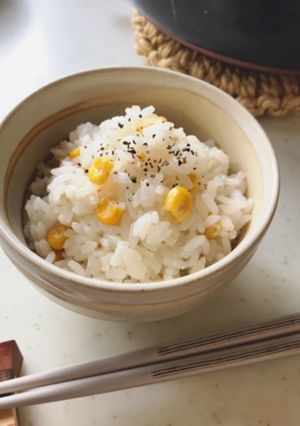 A picture of Corn rice made with salted rice malt(Shio-koji).