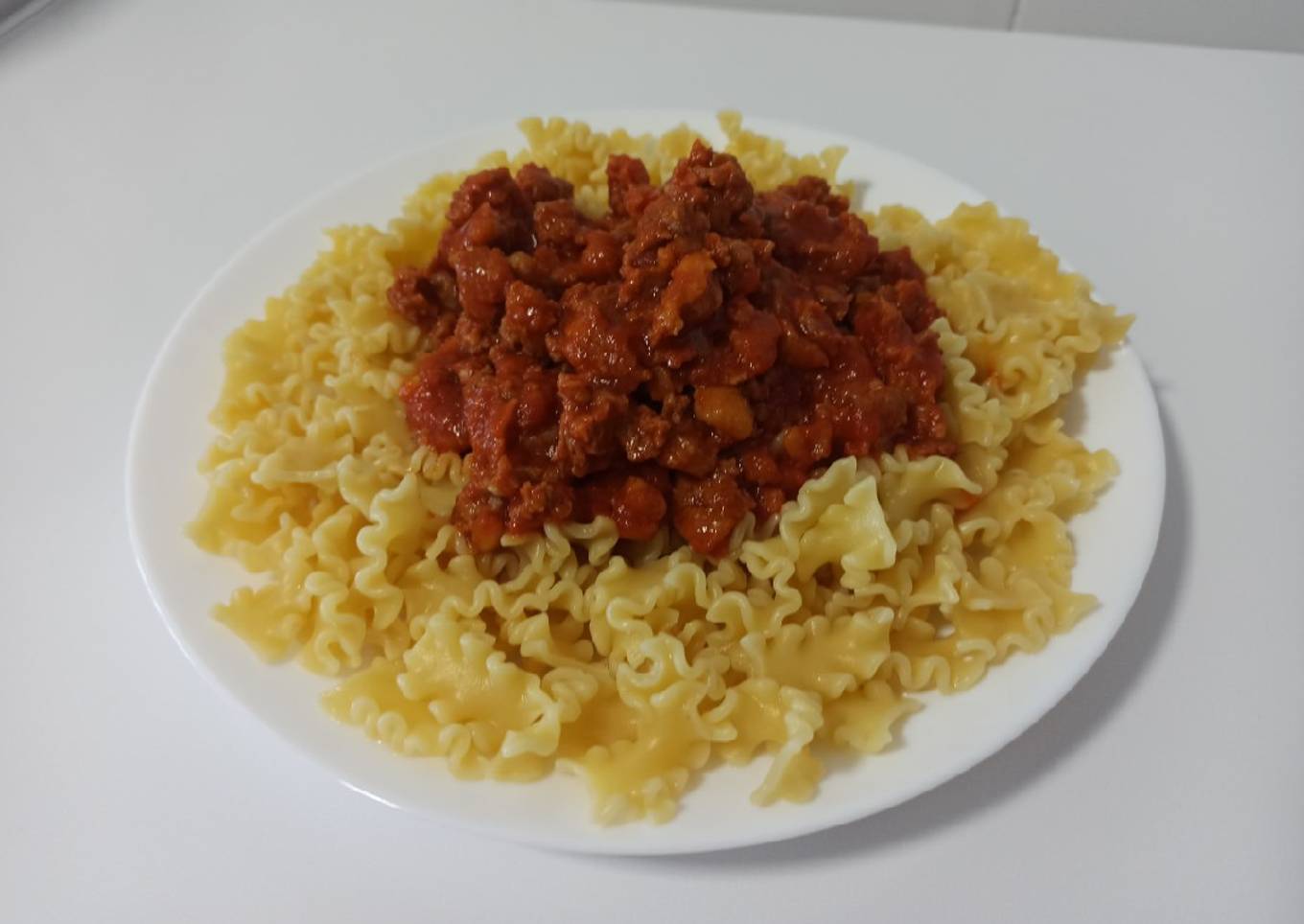 Macarrones con picadillo