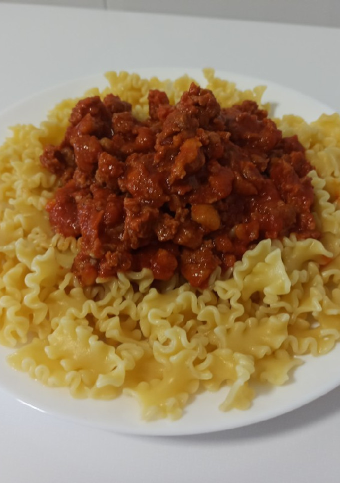 Una foto de Macarrones con picadillo