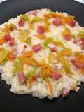 Risotto ai fiori di zucca e cotto