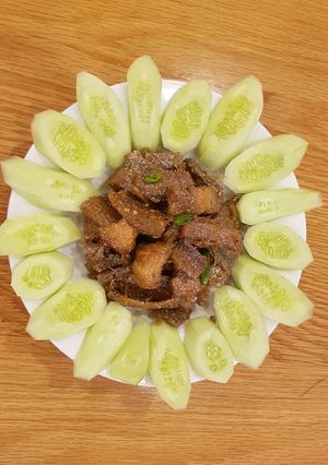 Hình của món Khô cá hố kho thịt ba chỉ.