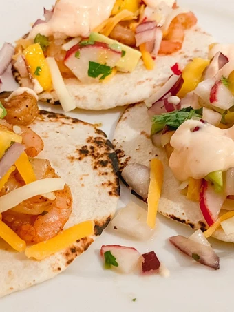 Easy Way Make Recipe Shrimp tacos with Mango Radish Salsa that is Delicious, Really Delicious}