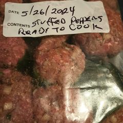 A picture of Freezing Stuffed Peppers for the future.