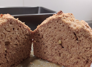 A picture of Banana bread (no dairy, no egg, no sugar).