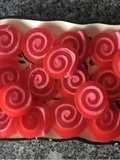 Rollitos de gelatina y bombón