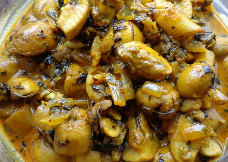 Steps to Make Ultimate Methi mushroom curry