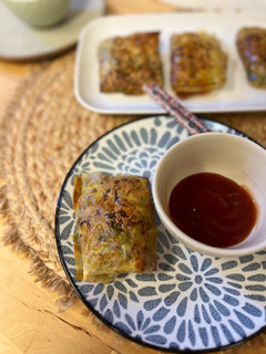 Una foto de Rollitos primavera de repollo en airfryer