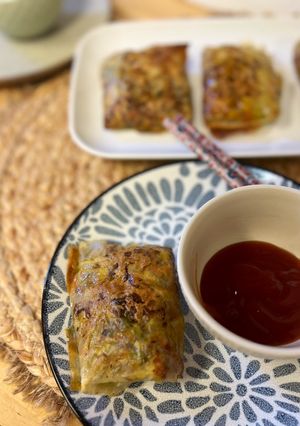 Una foto de Rollitos primavera de repollo en airfryer