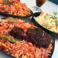 A picture of Arabian (beetroot & carrot) rice.