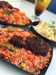 A picture of Arabian (beetroot & carrot) rice.