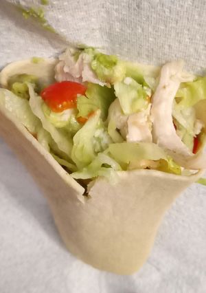 A picture of Chicken and avocado pocket.