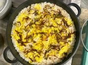 A picture of creamy saffron chicken
