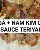 Ức gà + nấm kim châm đảo sốt Nhật by Kat