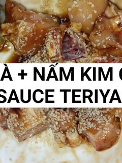 Hình của món Ức gà + nấm kim châm đảo sốt Nhật by Kat.