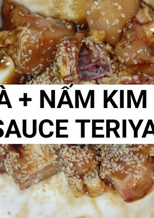 Hình của món Ức gà + nấm kim châm đảo sốt Nhật by Kat.