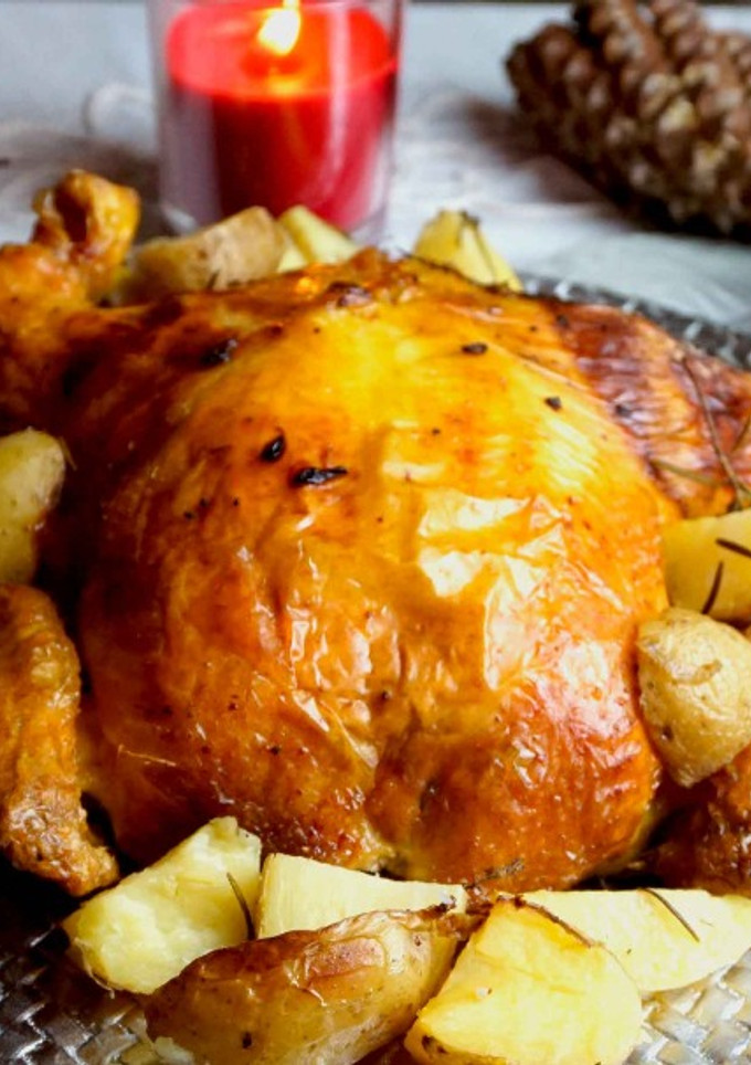 Una foto de Pollo relleno para navidad-El pollo relleno de mi madre-