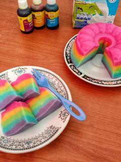 Foto resep Puding Roti Pelangi