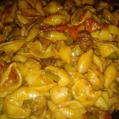 A picture of Meat ball pasta.