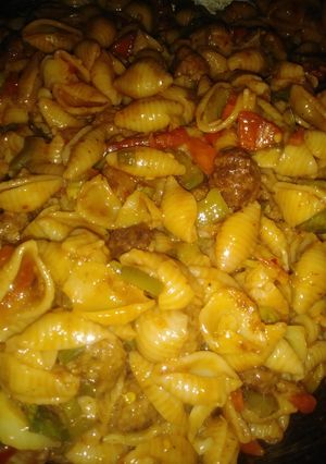 A picture of Meat ball pasta.