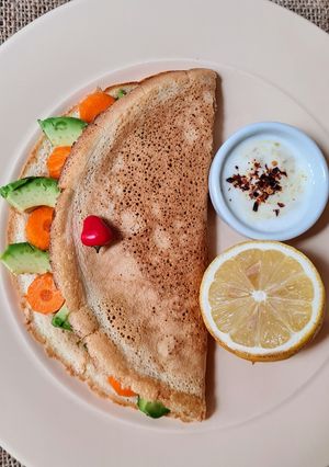 Una foto de Panqueque 2 ing. proteico, nutritivo, saciante, sin harina, sin complicaciones ♥️dulce o salado 🥞