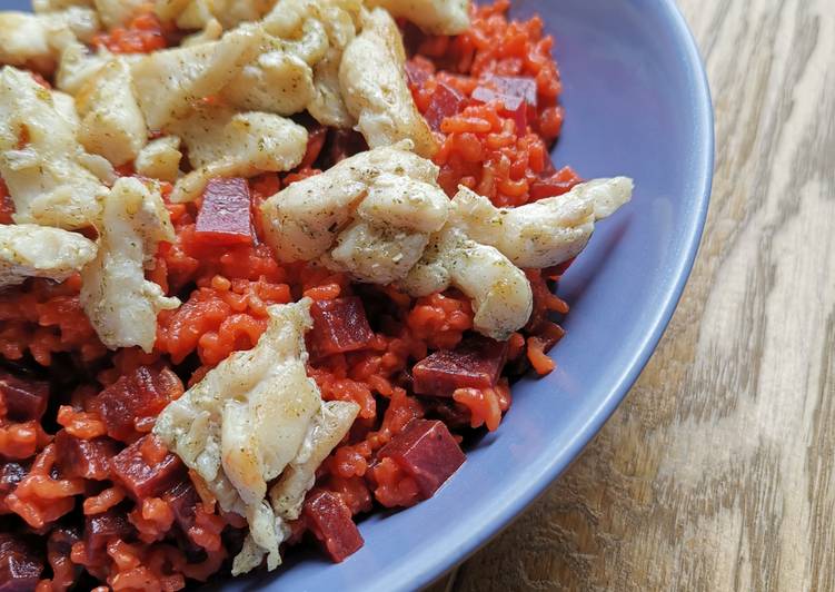 Risotto Basmati alla Barbabietola con Sogliola