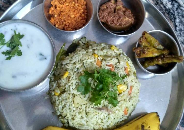Recipe of Any-night-of-the-week Mix veg minty pulav