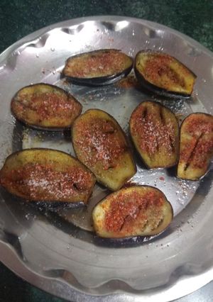 A picture of Fried Baigan(Brinjal).