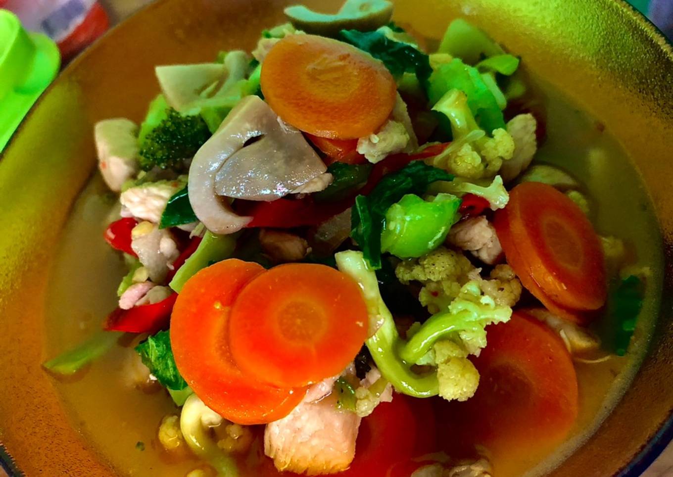 Capcai ayam dan jamur