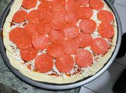 Una foto de masa para pizza