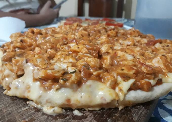 Pizza de Pollo a la Crema Receta de Mila- Cookpad