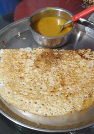 A picture of Sambhar Dosa(both zero oil).