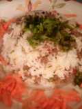 Arroz capeado con carne y queso