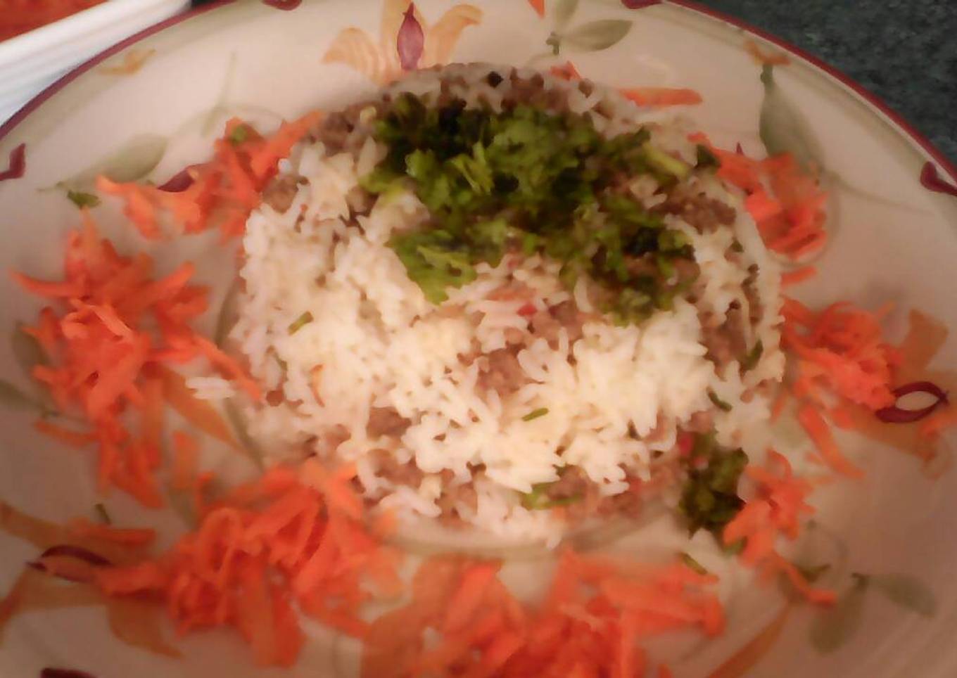 Arroz capeado con carne y queso