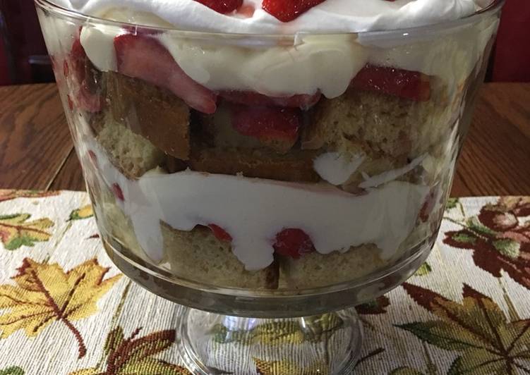 Steps to Prepare Any-night-of-the-week Easy Strawberry Cheesecake Trifle