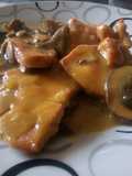 Filetes de pavo en salsa con champiñones