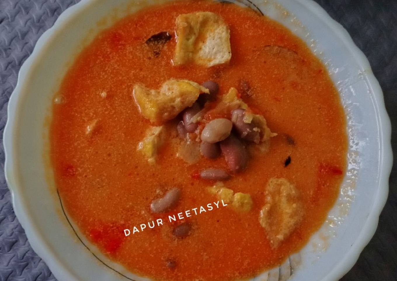 Tahu kacang kuah santan