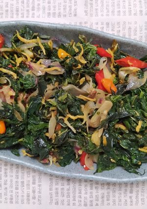 Foto resep Tumis daun singkong teri