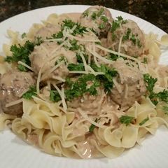 A picture of Brad's cajun spiced Swedish meatballs.