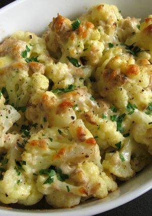 A picture of Tuna Mayo Cauliflower Cheese Bake.