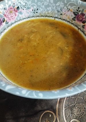 عکسی از دستور سوپ آماده با لعاب گوشت مرغ 😋