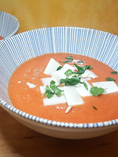 Una foto de Gazpacho de fresas
