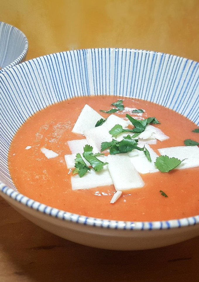 Una foto de Gazpacho de fresas