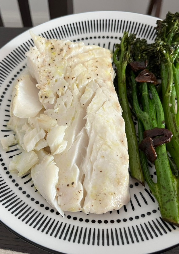 A picture of Steamed Cod in AirFryer.